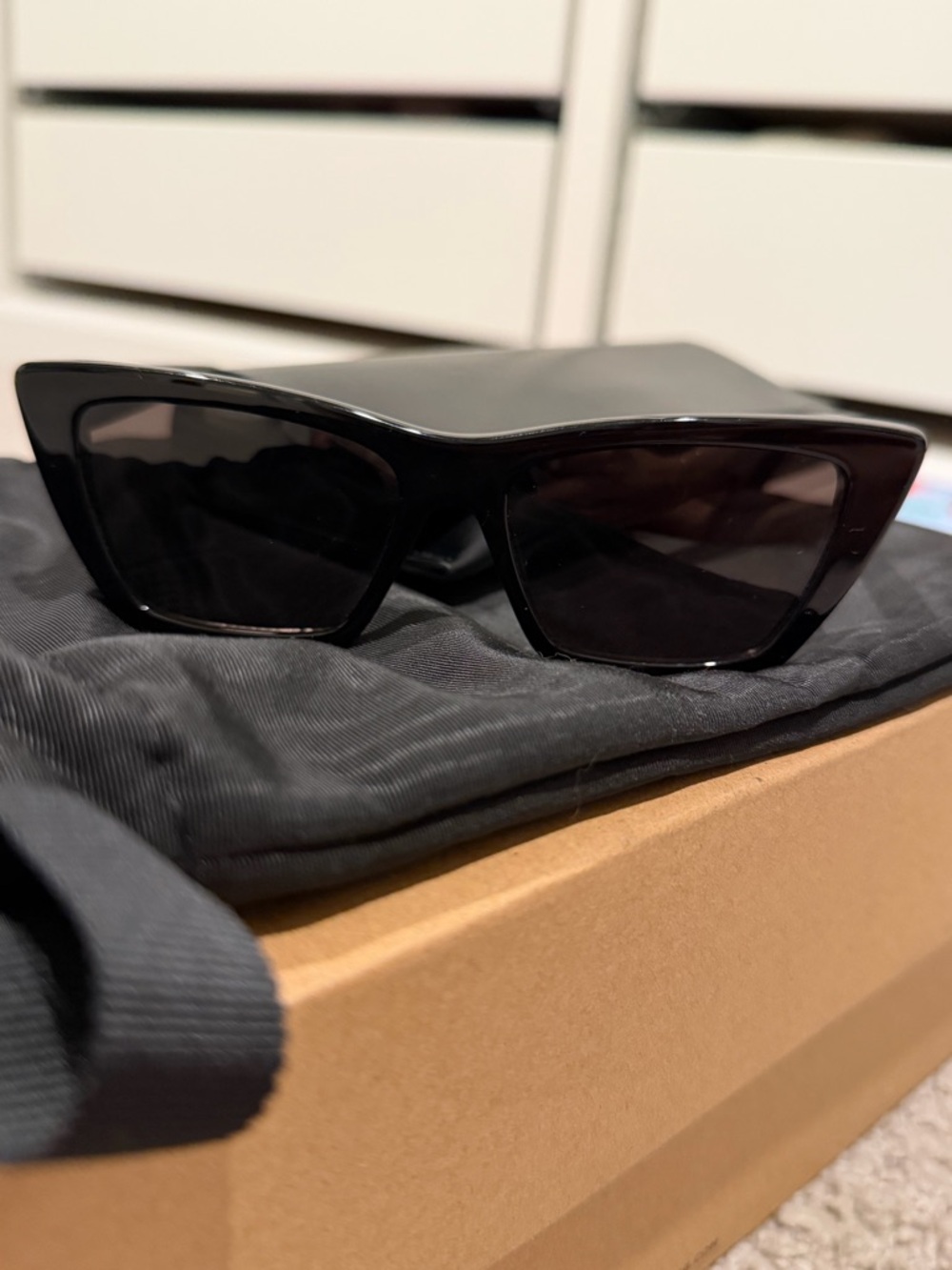Saint Laurent Black Cat-Eye Sunglasses